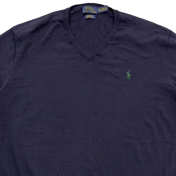 Polo Ralph Lauren Other - Polo Ralph Lauren Mens‎ Merino Wool V Neck Sweater Green Pony Size XL